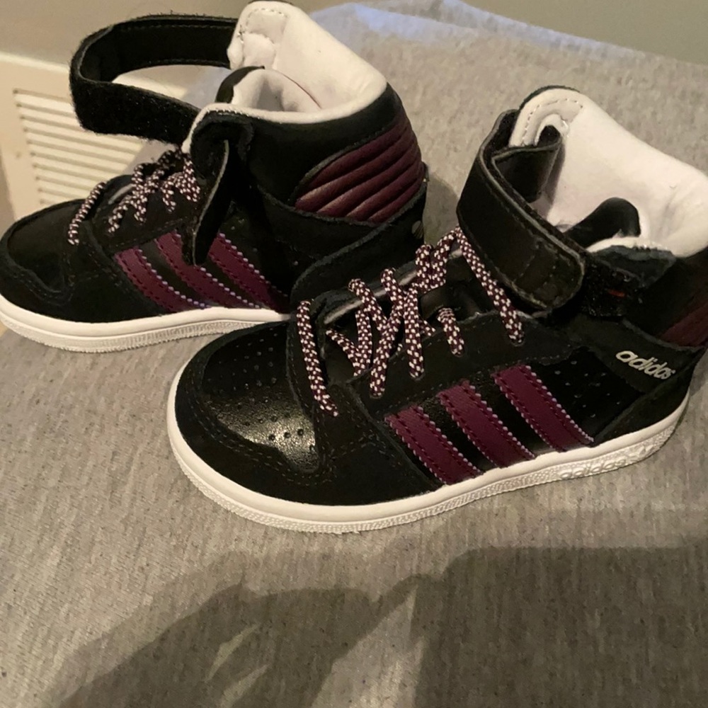 Adidas girls shoes black and purple
